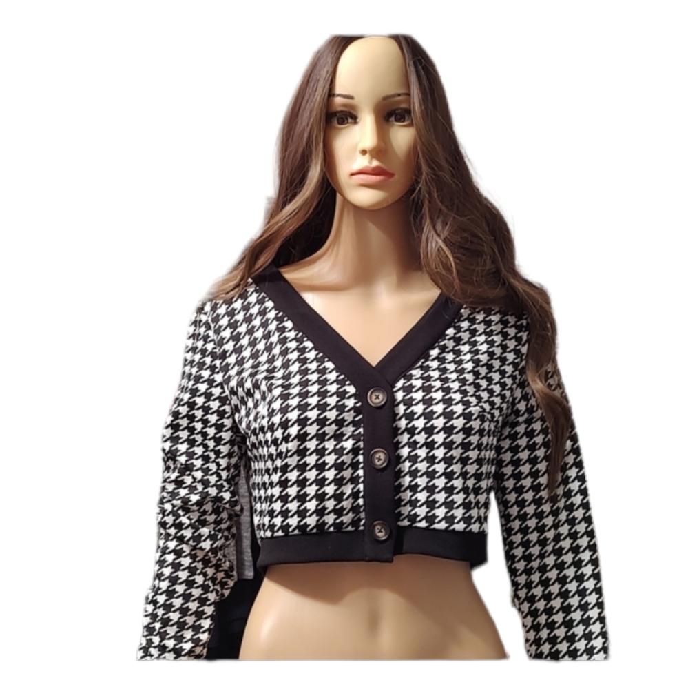 Black & White Shein Cropped Top sz Large